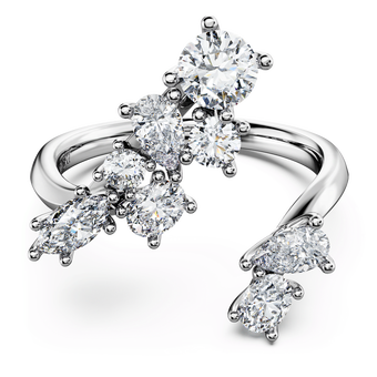 swarovski galaxy bypass ring  laboratory grown diamonds 1 25 ct tw  18k white gold