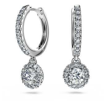 swarovski eternity drop earrings  laboratory grown diamonds 1 1 ct tw  18k white gold