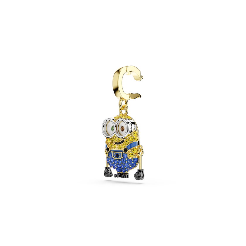 swarovski minions bob charm  pav   multicolored  gold tone plated