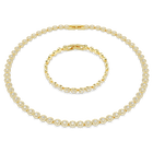 swarovski una angelic set  round cut  white  gold tone plated