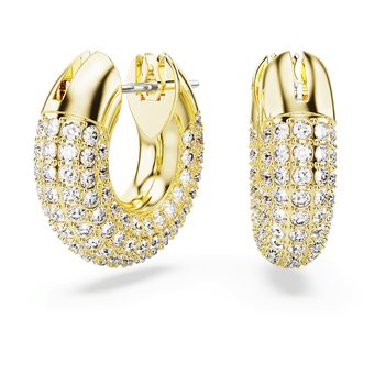swarovski dextera hoop earrings  pav   white  gold tone plated