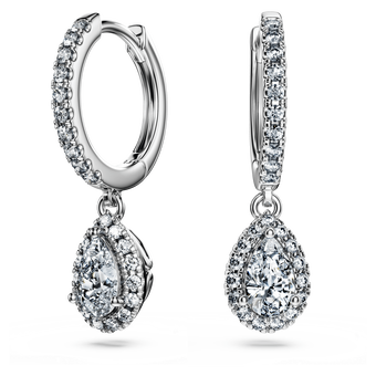 swarovski eternity drop earrings  laboratory grown diamonds 1 25 ct tw  18k white gold