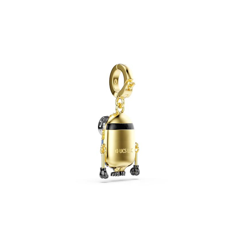 swarovski minions bob charm  pav   multicolored  gold tone plated