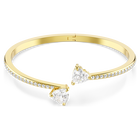 swarovski mesmera attract bangle  heart  white  gold tone plated