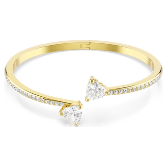 swarovski mesmera attract bangle  heart  white  gold tone plated