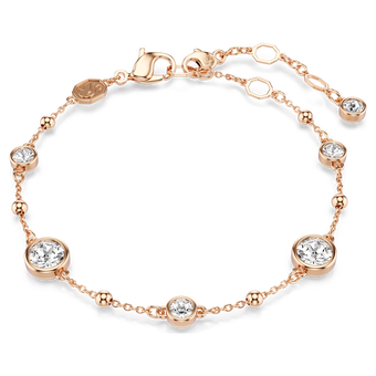 swarovski imber bracelet  round cut  white  rose gold tone plated