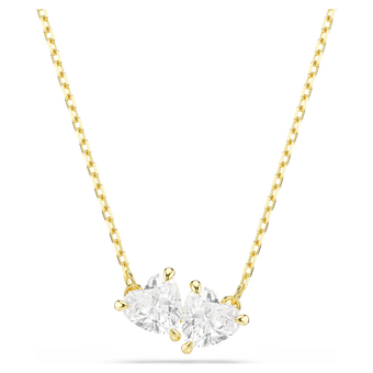 swarovski mesmera attract necklace  heart  white  gold tone plated