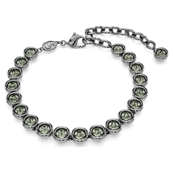 swarovski imber tennis bracelet  round cut  black  ruthenium plated