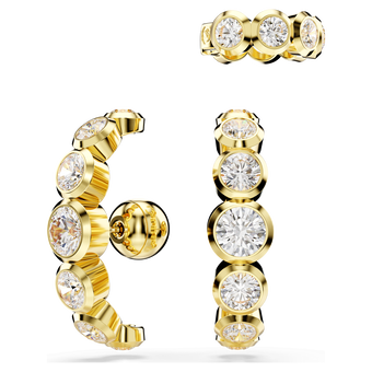 swarovski imber ear cuff  set  3   round cut  white  gold tone plated