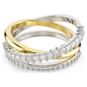 swarovski hyperbola ring  mixed cuts  white  mixed metal finish