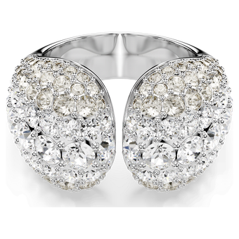 swarovski sublima cocktail ring  round cut  white  rhodium plated