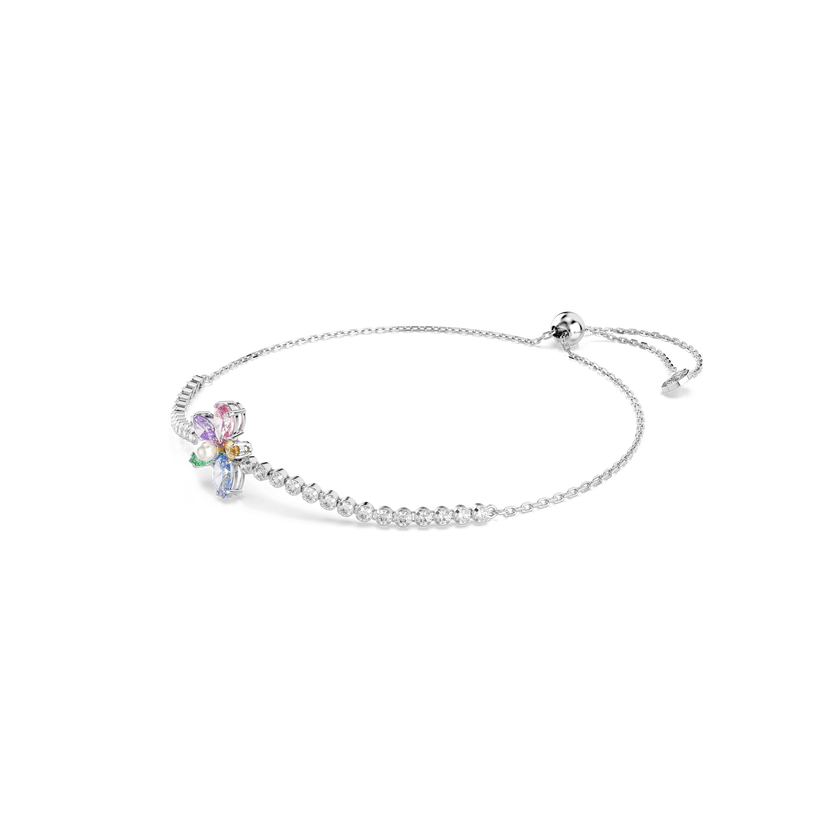 ariana grande x swarovski bracelet  mixed cuts  flower  multicolored  rhodium plated