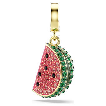 swarovski idyllia charm  mixed cuts  watermelon  multicolored  gold tone plated