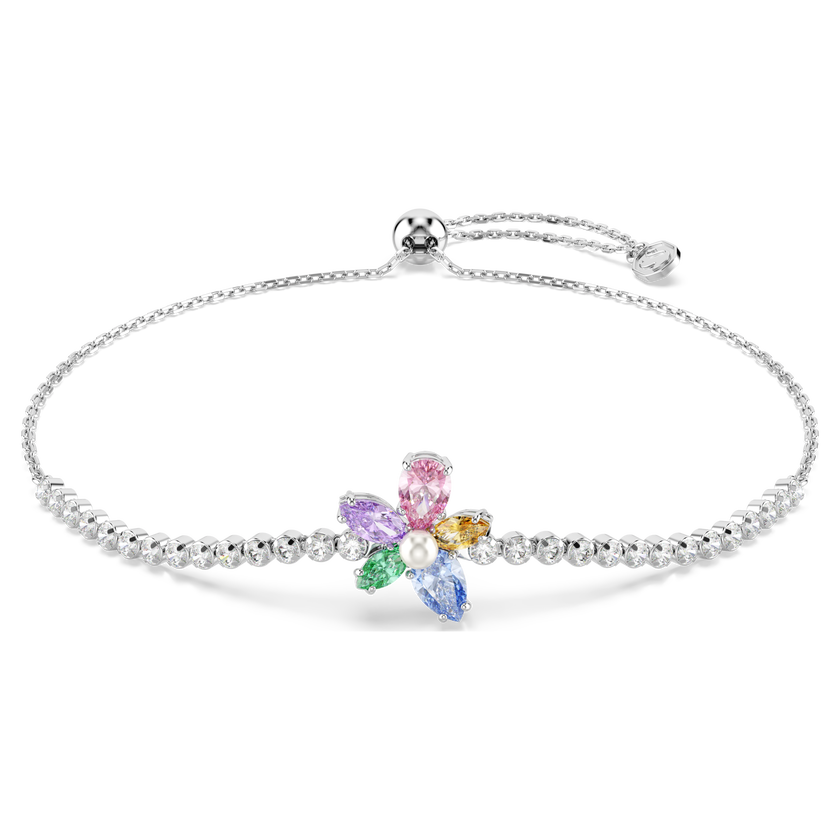 ariana grande x swarovski bracelet  mixed cuts  flower  multicolored  rhodium plated