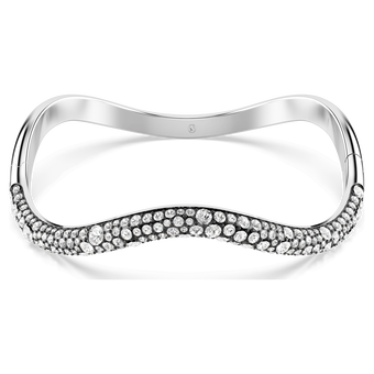 swarovski sublima bangle  round cut  white  rhodium plated