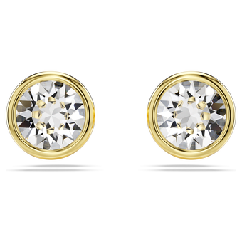 swarovski imber stud earrings  round cut  white  gold tone plated