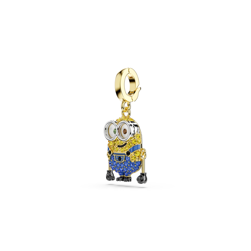 swarovski minions bob charm  pav   multicolored  gold tone plated