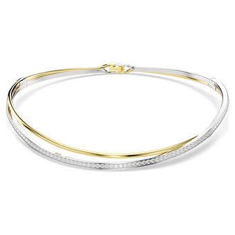swarovski hyperbola choker  round cut  white  mixed metal finish