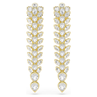swarovski idyllia drop earrings  mixed cuts  long  white  gold tone plated