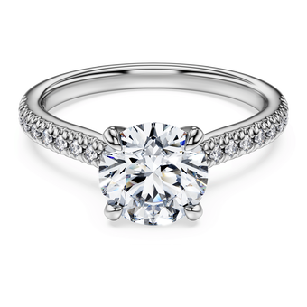 swarovski eternity solitaire ring  laboratory grown diamonds 1 7 ct tw  round cut  18k white gold